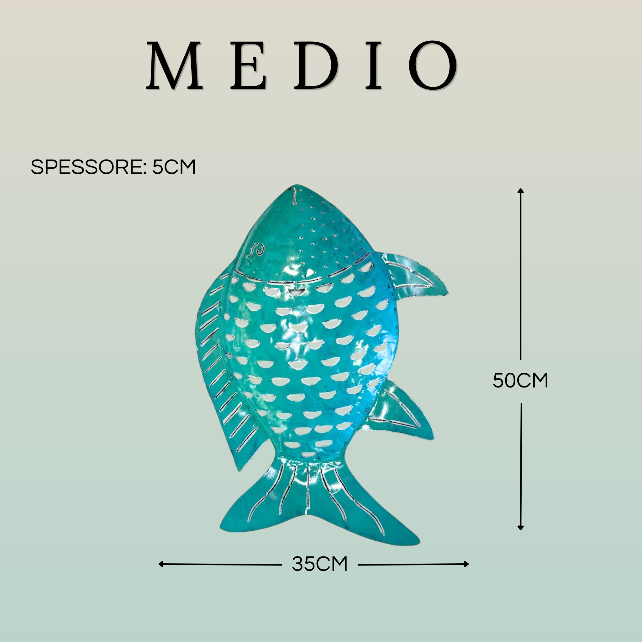 Pesce Decorativo in Ferro Battuto Tinta Unita | Collezione Tropicale