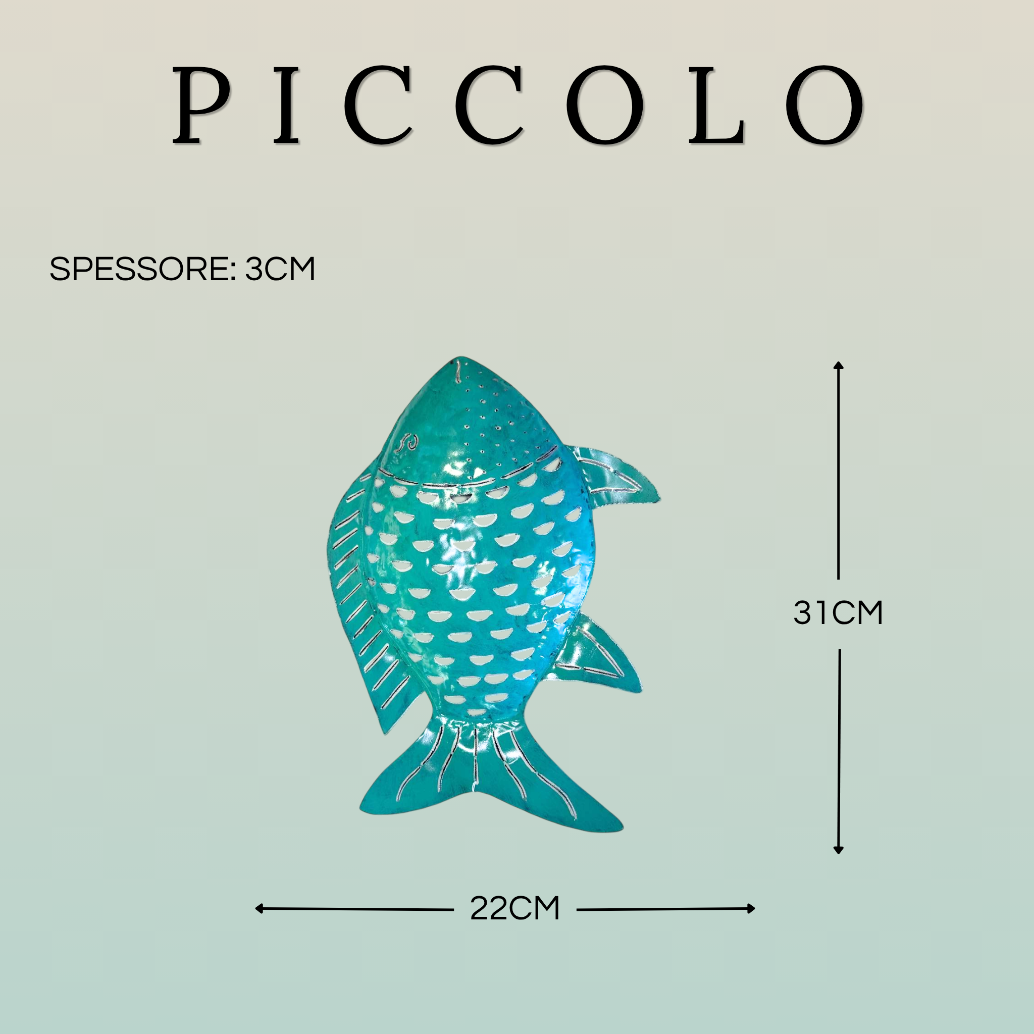 Pesce Decorativo in Ferro Battuto Tinta Unita | Collezione Tropicale