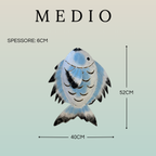 Pesce Decorativo in Ferro Battuto – Stile Tropicale azzurro Pastello | Arredo Parete