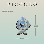 Pesce Decorativo in Ferro Battuto – Stile Tropicale azzurro Pastello | Arredo Parete
