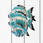 Pesce Decorativo in Ferro Battuto – Stile Tropicale azzurro Pastello | Arredo Parete