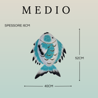 Pesce Decorativo in Ferro Battuto – Stile Tropicale azzurro Pastello | Arredo Parete
