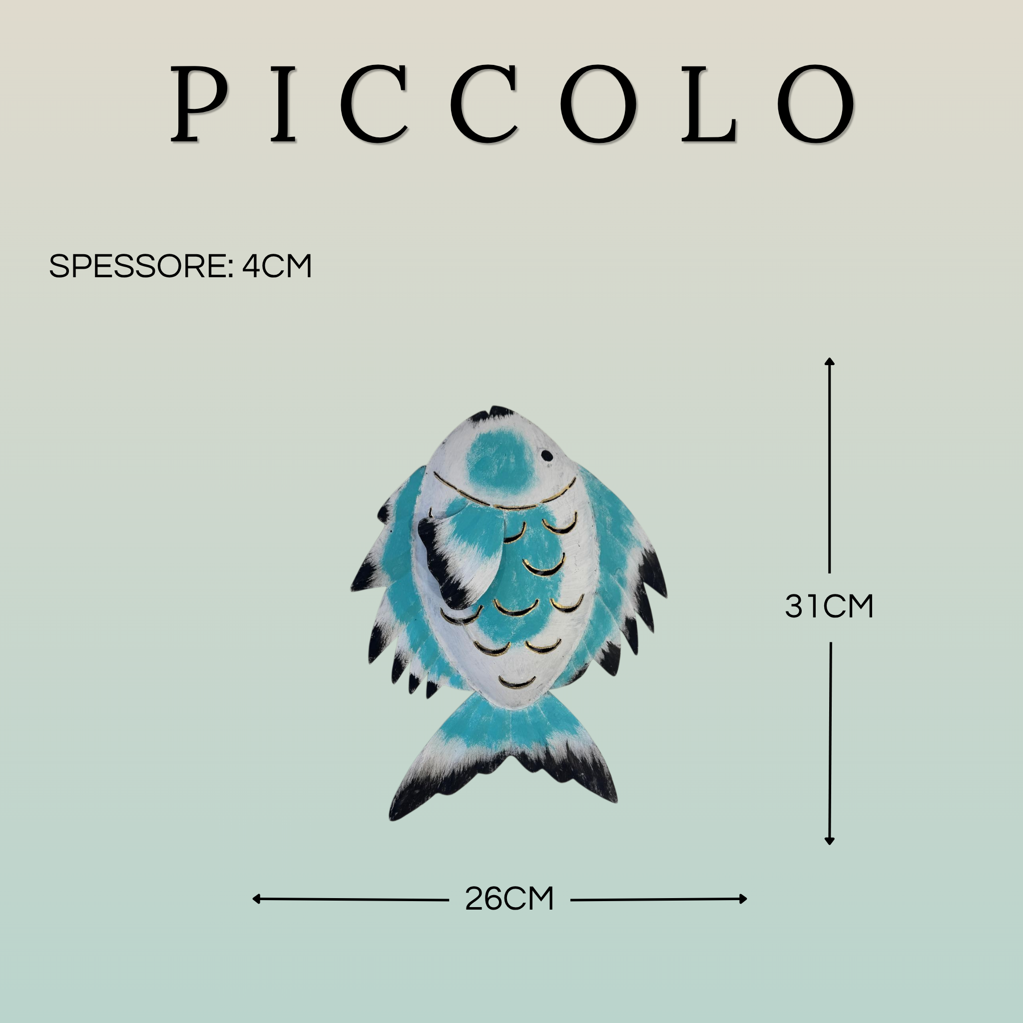 Pesce Decorativo in Ferro Battuto – Stile Tropicale azzurro Pastello | Arredo Parete