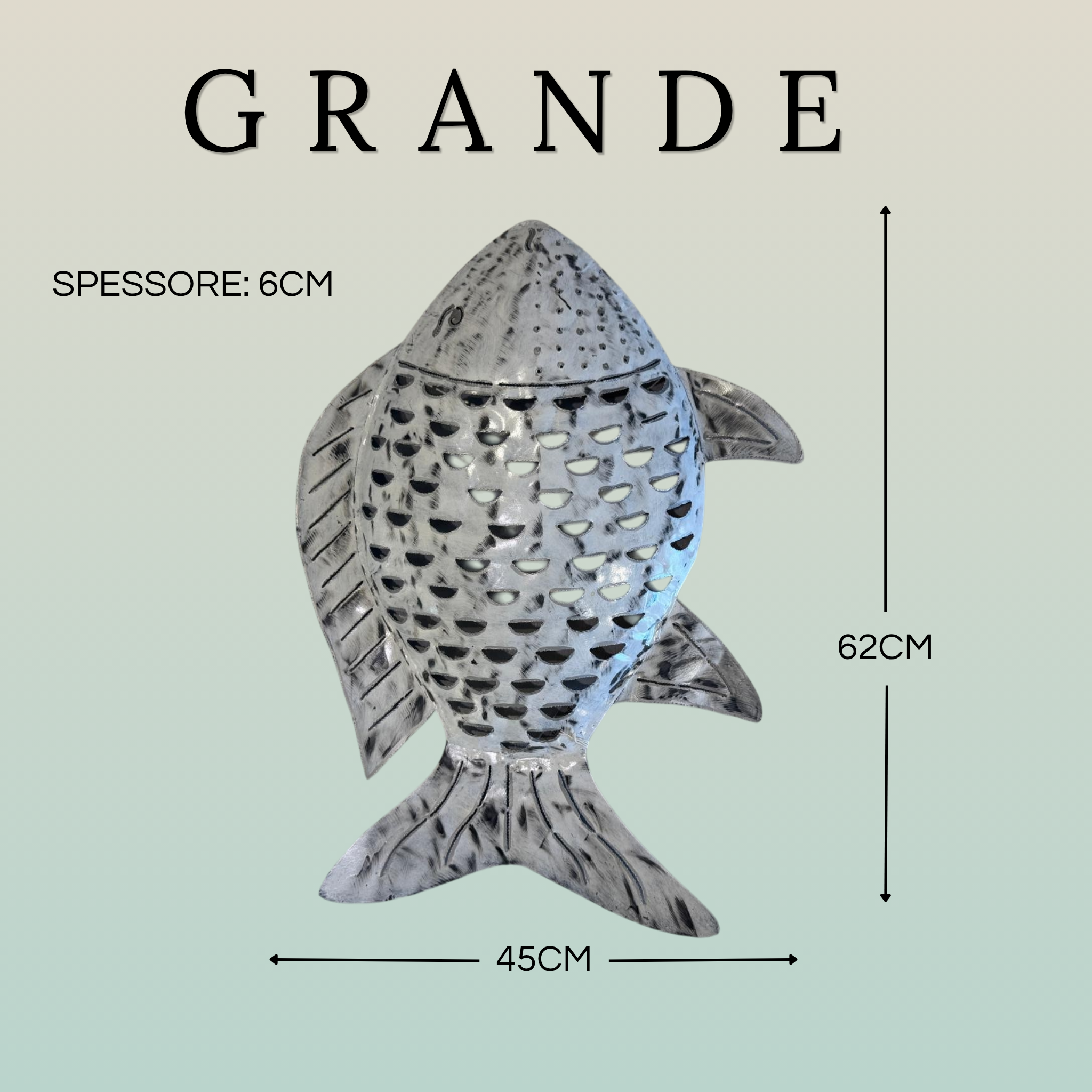 Pesce Decorativo in Ferro Battuto Tinta Unita | Collezione Tropicale