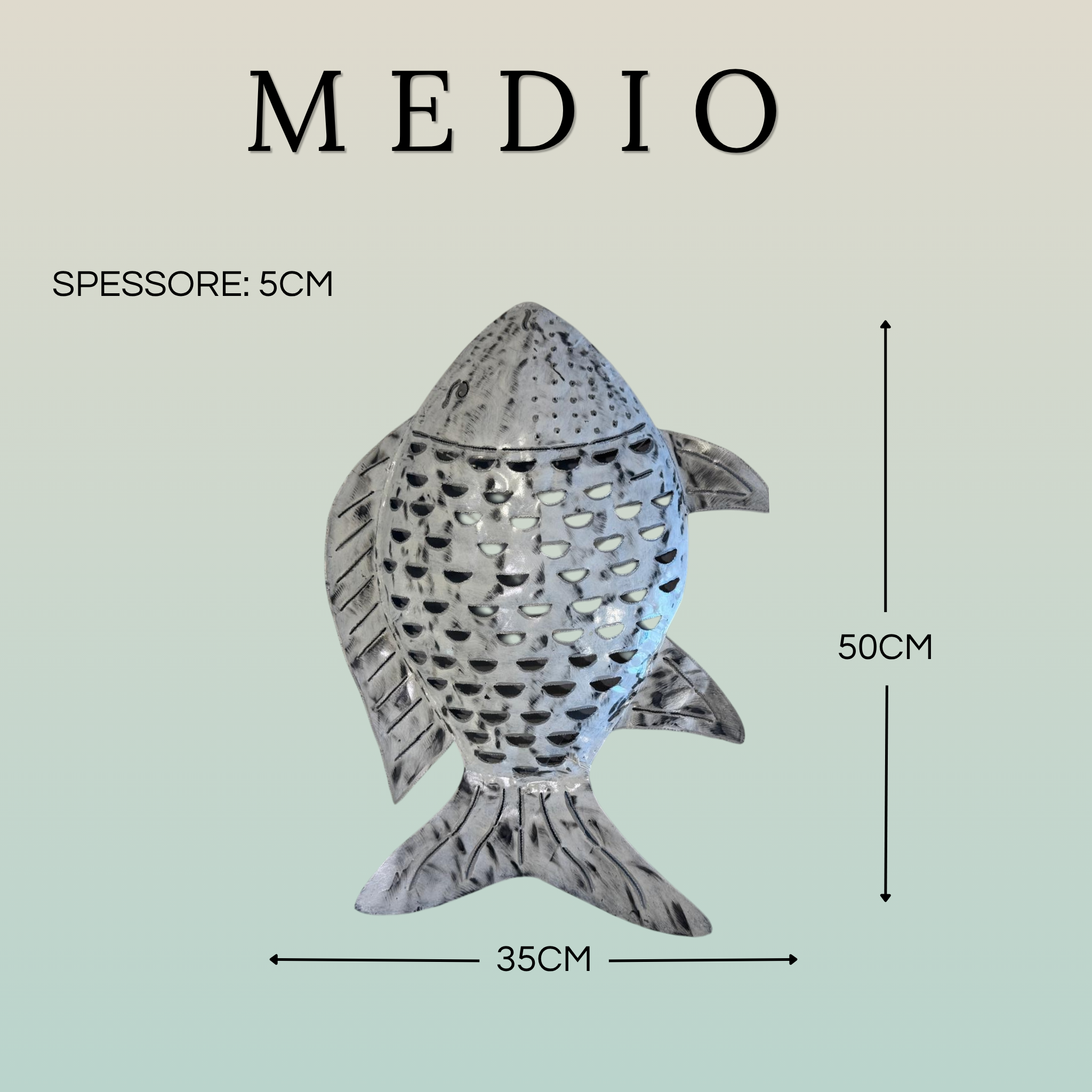 Pesce Decorativo in Ferro Battuto Tinta Unita | Collezione Tropicale