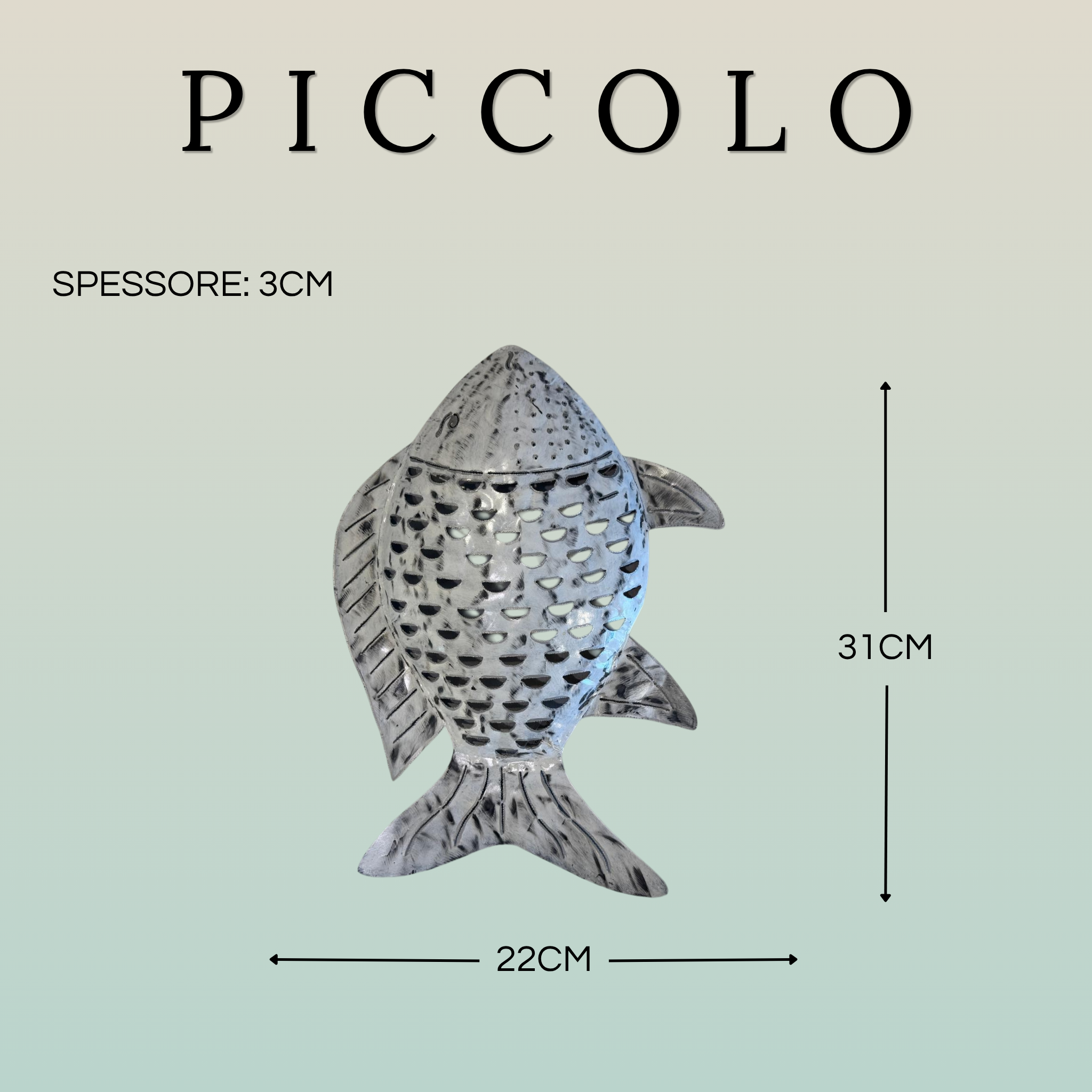 Pesce Decorativo in Ferro Battuto Tinta Unita | Collezione Tropicale