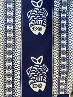 Telo Blu Conchiglie Bianche in Cotone | Copriletto e Copridivano 180x270 / 270x270