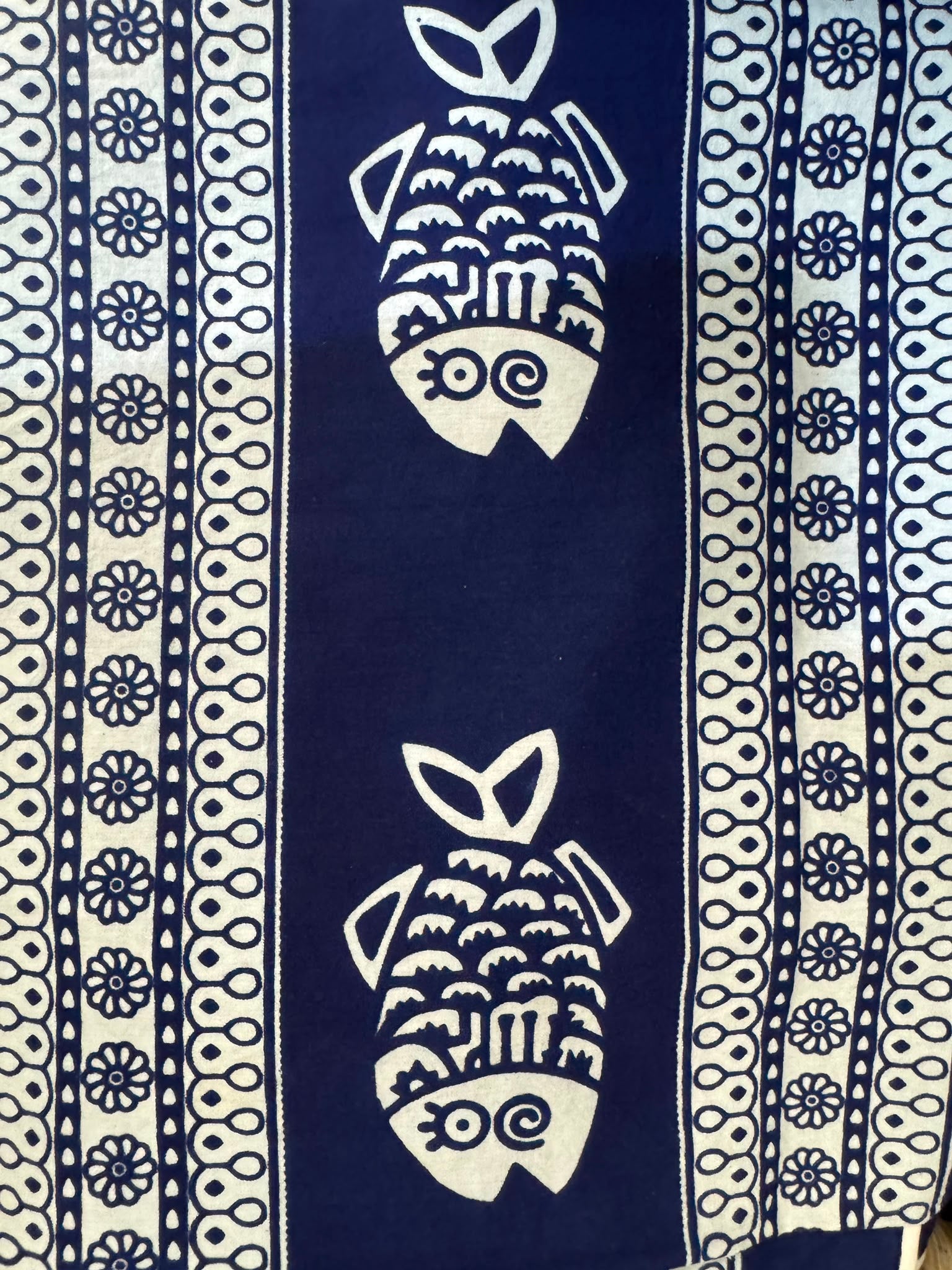 Telo Blu Conchiglie Bianche in Cotone | Copriletto e Copridivano 180x270 / 270x270