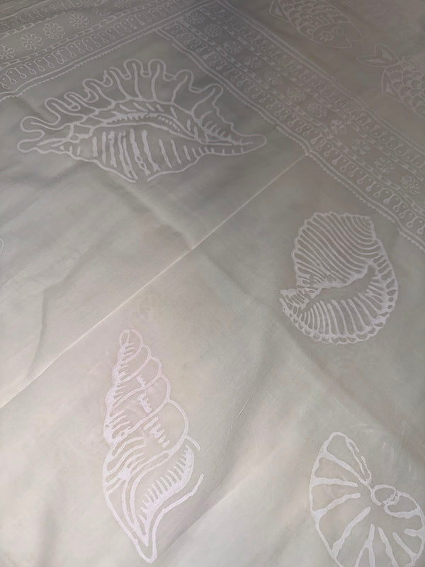 Tenda Voile Cotone Conchiglie Bianche | Tenda Marina 150x300 cm