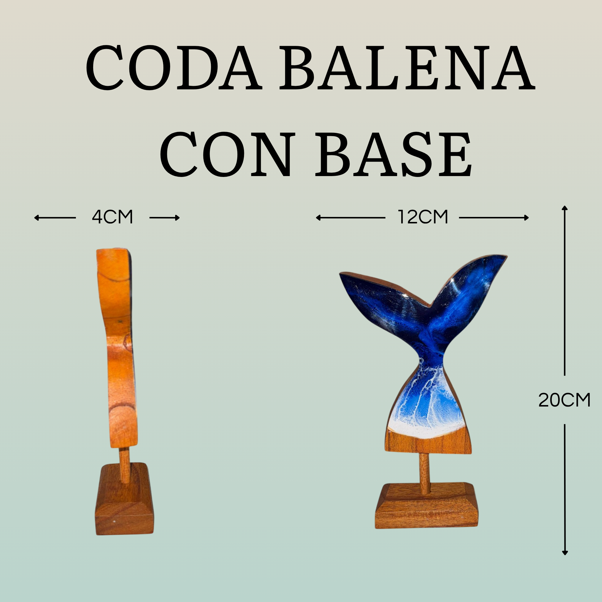 Figure Marine in Legno e Resina Epossidica con Base – Soprammobile