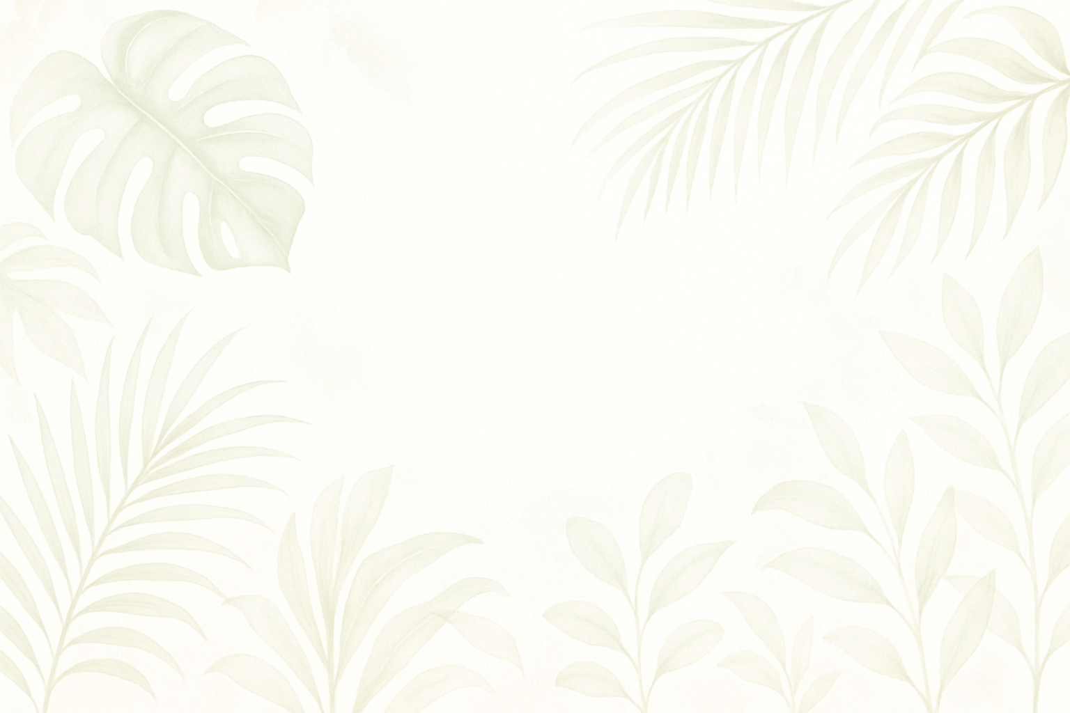 crea un immagine con delle piante della giungla su toni chiari in modo che una scritta nera sopra si possa leggere