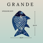 Pesce Decorativo in Ferro Battuto Blu Scuro e Azzurro | Collezione Tropicale