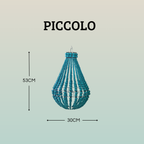 Lampadario Palline Legno Turchese Verde Tiffany Artigianale Bali | Illuminazione Casa