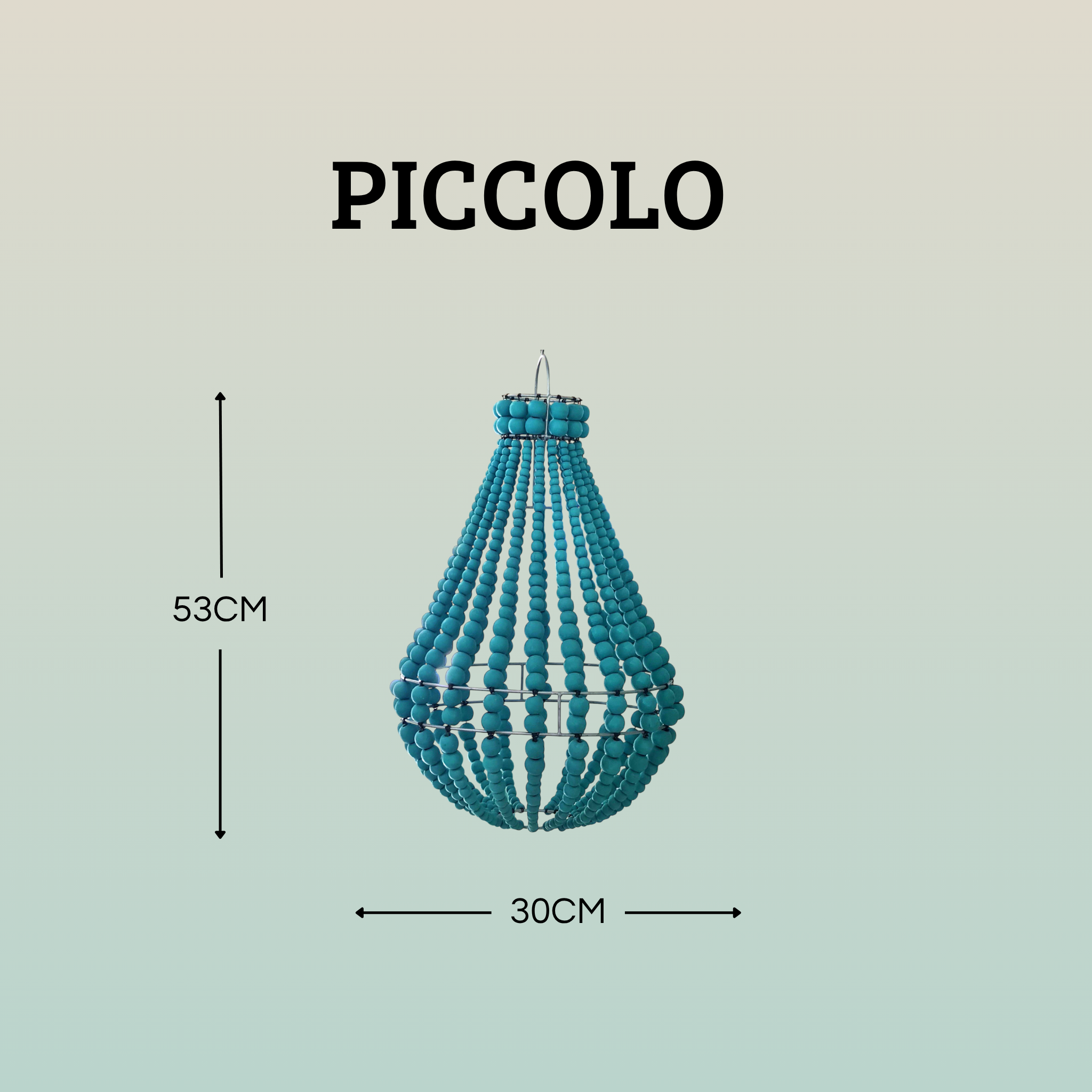 Lampadario Palline Legno Turchese Verde Tiffany Artigianale Bali | Illuminazione Casa