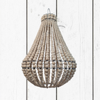 Lampadario Palline Legno Naturale Artigianale Bali | Illuminazione Casa