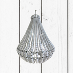 Lampadario Palline Legno Bianco Artigianale Bali | Illuminazione Casa