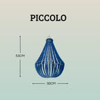 Lampadario Palline Legno Blu Artigianale Bali | Illuminazione Casa