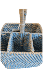 Portaposate Quadrato in Rattan – Artigianale Lombok | 20x20x30H cm