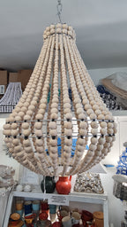 Lampadario Palline Legno Naturale Artigianale Bali | Illuminazione Casa