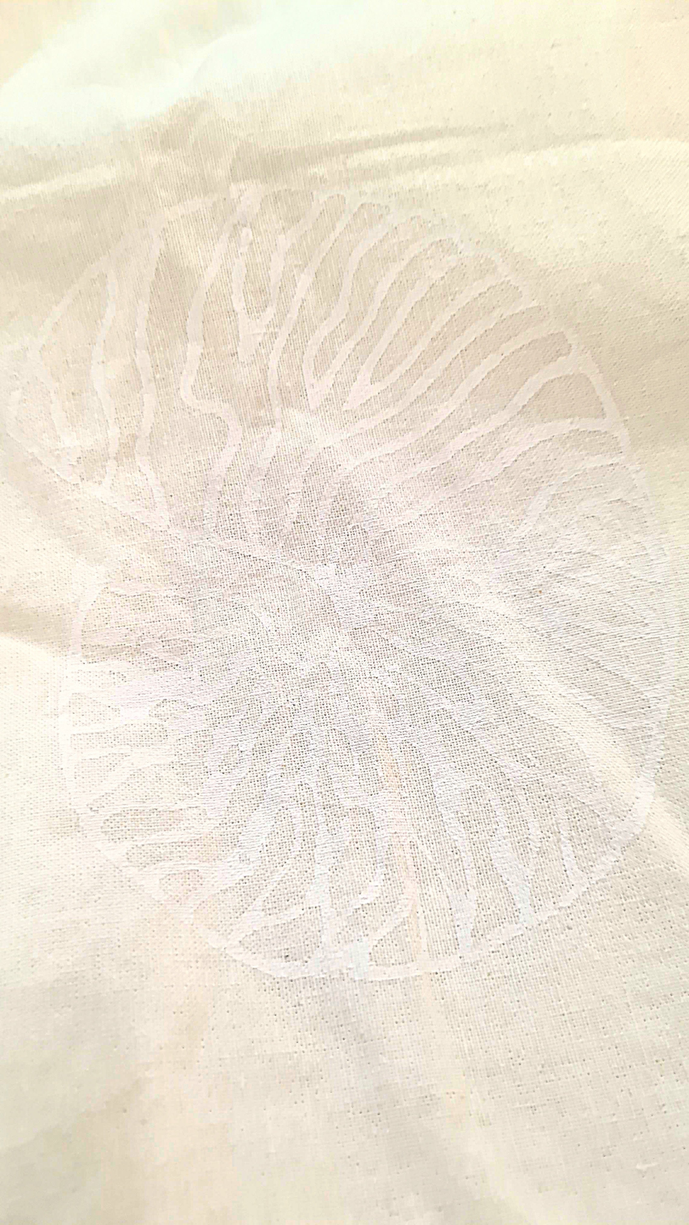 Telo matrimoniale ecru conchiglie bianche
