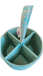Portaposate Tondo in Rattan – Artigianale Lombok | Ø19x30H cm