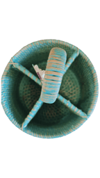Portaposate Tondo in Rattan – Artigianale Lombok | Ø19x30H cm