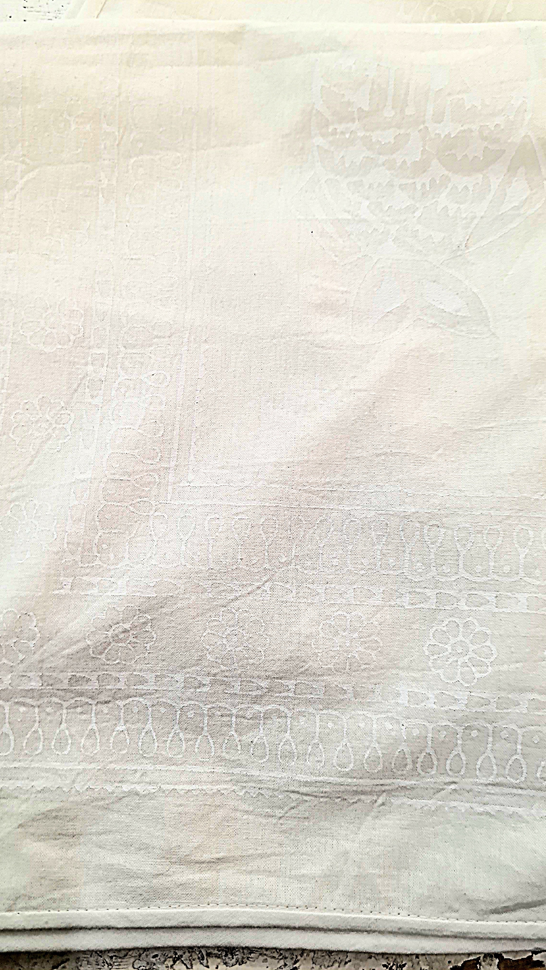 Telo matrimoniale ecru conchiglie bianche