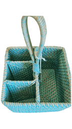 Portaposate Quadrato in Rattan – Artigianale Lombok | 20x20x30H cm