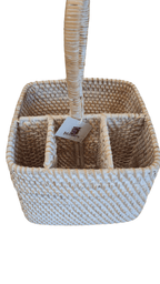 Portaposate Quadrato in Rattan – Artigianale Lombok | 20x20x30H cm
