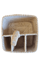 Portaposate Quadrato in Rattan – Artigianale Lombok | 20x20x30H cm