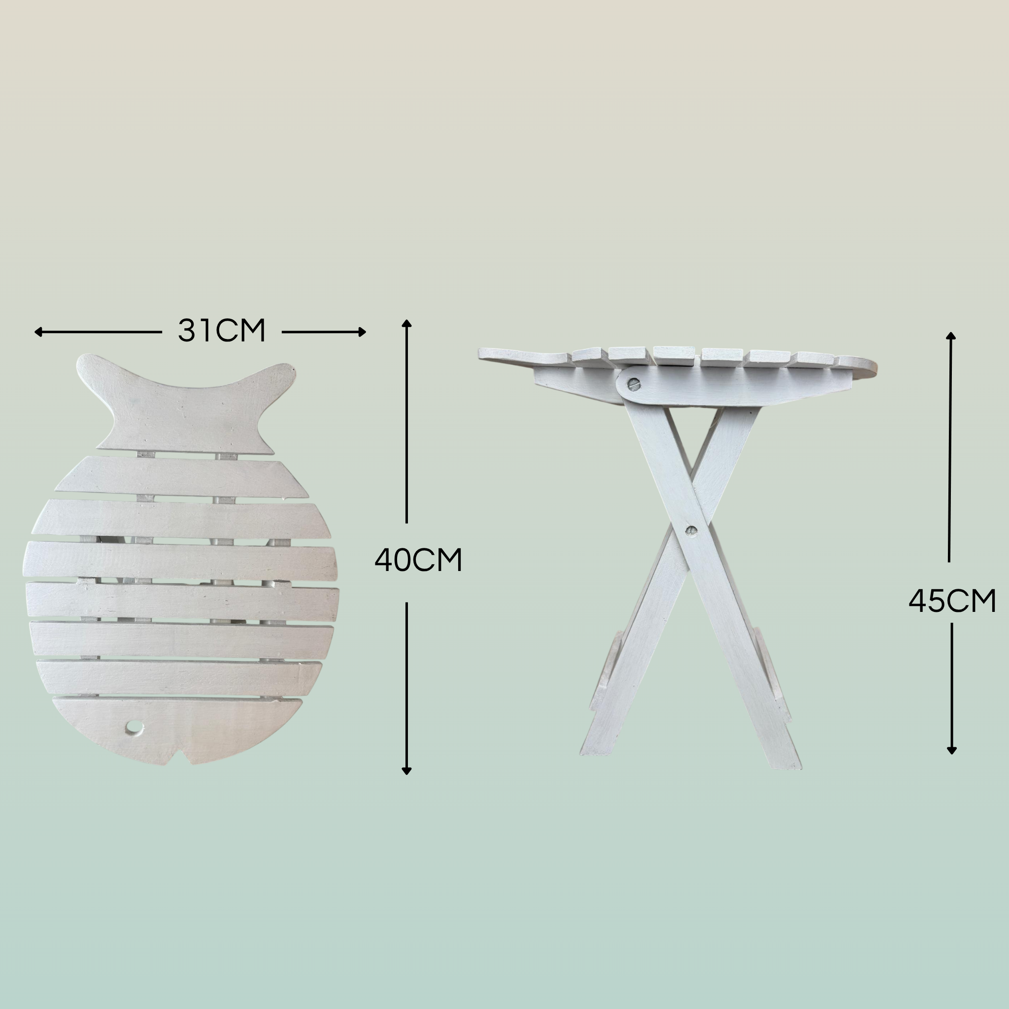 Sgabello Pesce Pieghevole Alto – Design Marino Artigianale