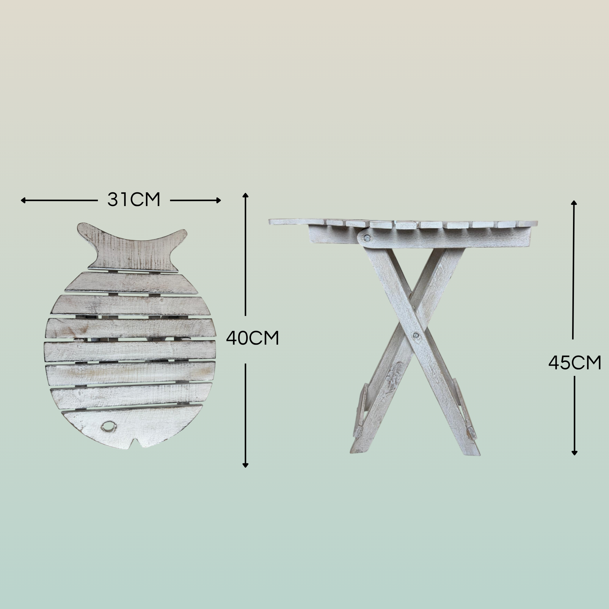 Sgabello Pesce Pieghevole Alto – Design Marino Artigianale