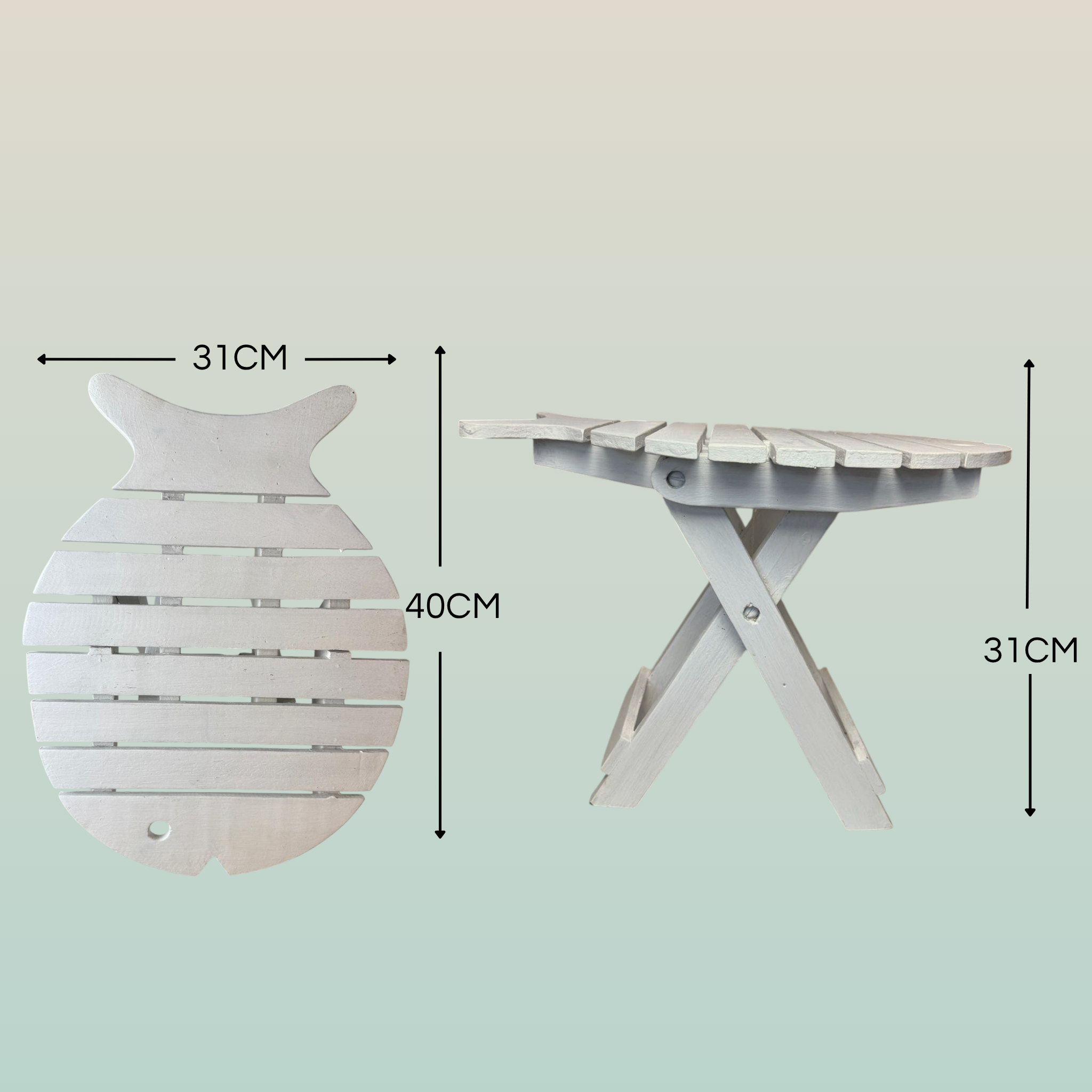 Sgabello Pesce Pieghevole Basso – Design Marino Artigianale
