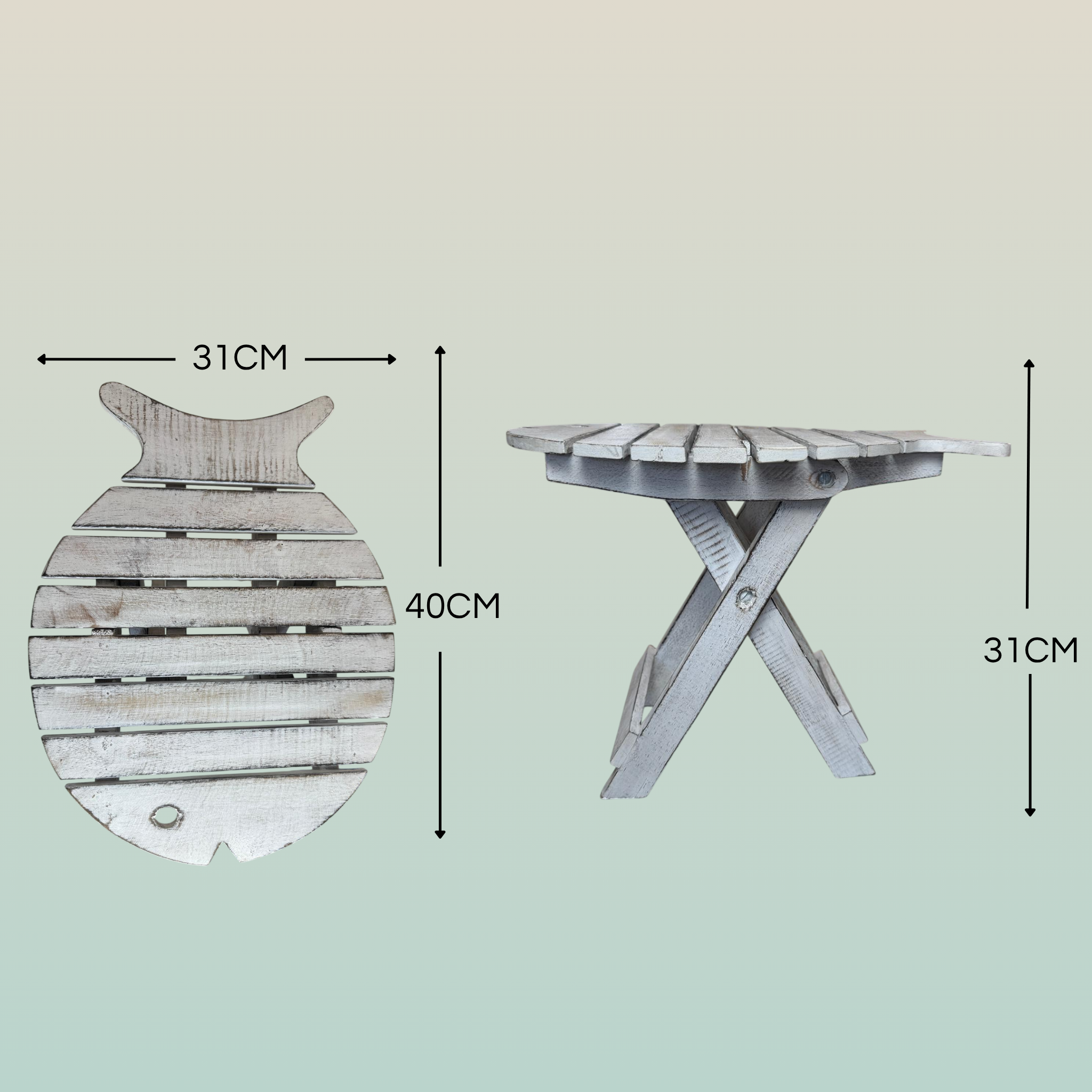Sgabello Pesce Pieghevole Basso – Design Marino Artigianale
