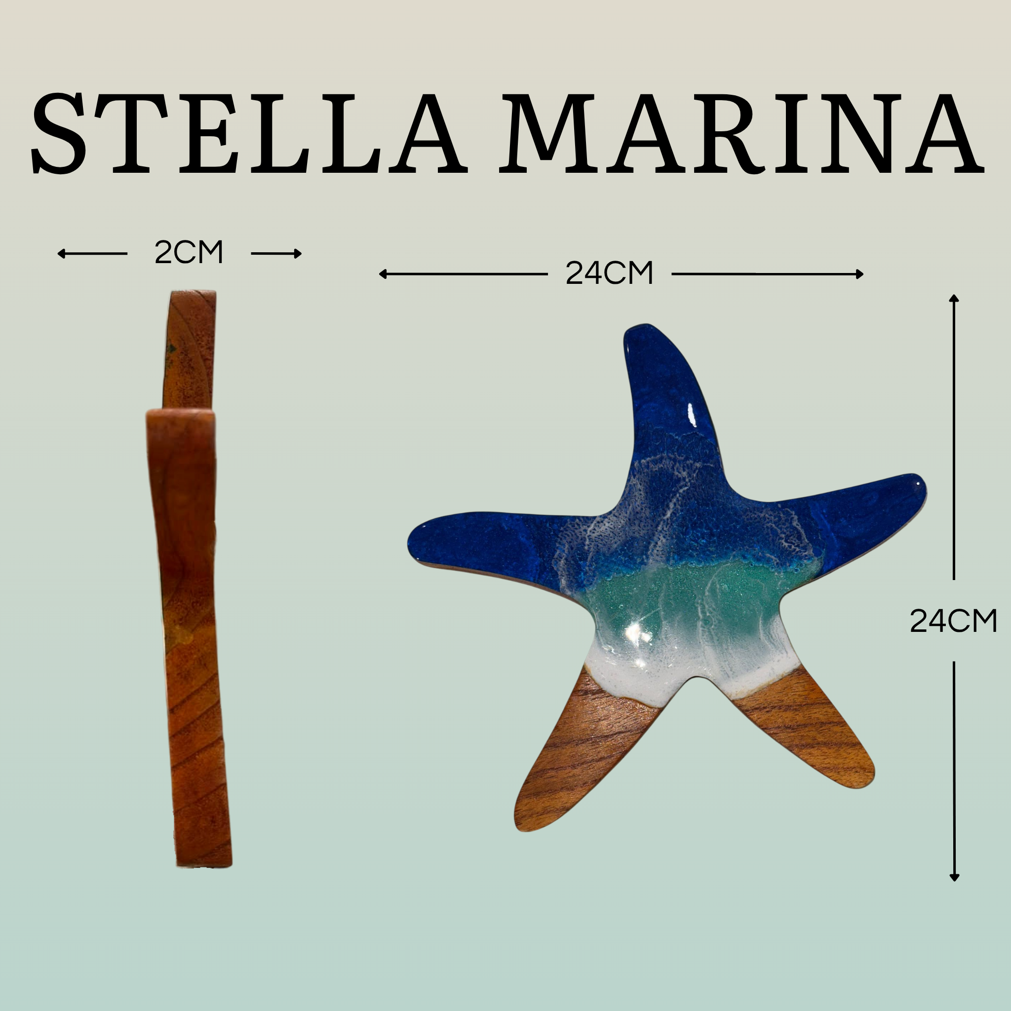 Figure Marine in Legno e Resina Epossidica con Gancetto