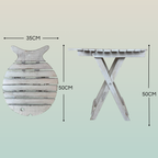 Tavolino Medio Pesce Pieghevole – Design Marino Artigianale
