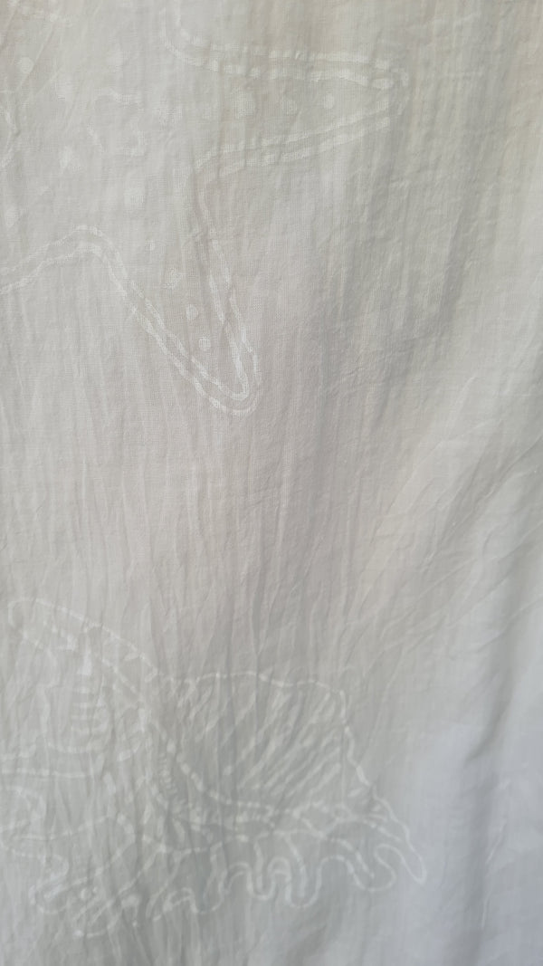 Tenda Voile Cotone Conchiglie Bianche | Tenda Marina 150x300 cm
