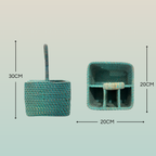 Portaposate Quadrato in Rattan – Artigianale Lombok | 20x20x30H cm