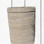 Portabiancheria in Rattan Tondo  – Cesto Biancheria con Coperchio