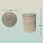 Portabiancheria in Rattan Tondo  – Cesto Biancheria con Coperchio