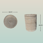 Portabiancheria in Rattan Tondo  – Cesto Biancheria con Coperchio